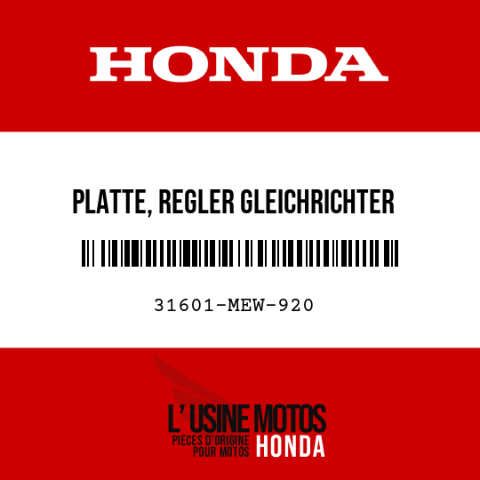 image de 31601-MEW-920 PLATTE, REGLER GLEICHRICHTER