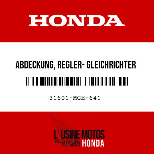 image de 31601-MGE-641 ABDECKUNG, REGLER- GLEICHRICHTER