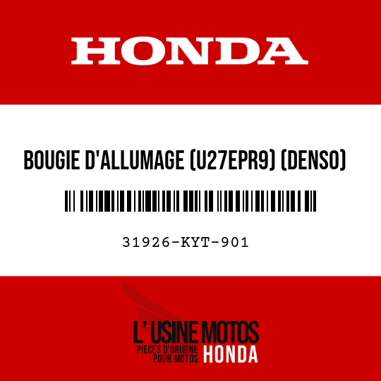 image de 31926-KYT-901 BOUGIE D'ALLUMAGE (U27EPR9) (DENSO)