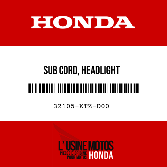 image de 32105-KTZ-D00 SUB CORD, HEADLIGHT