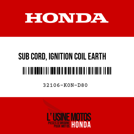 image de 32106-K0N-D80 SUB CORD, IGNITION COIL EARTH (MSSL)