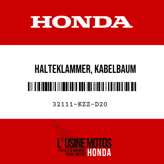 image de 32111-KZZ-D20 HALTEKLAMMER, KABELBAUM