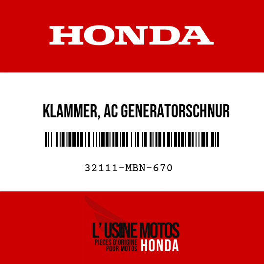 image de 32111-MBN-670 KLAMMER, AC GENERATORSCHNUR
