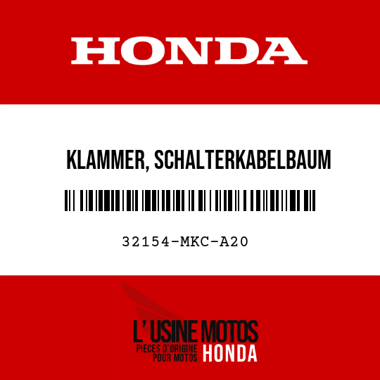 image de 32154-MKC-A20 KLAMMER, SCHALTERKABELBAUM