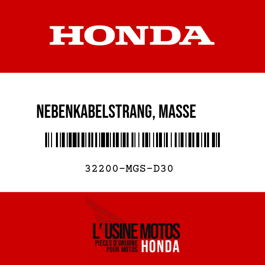 image de 32200-MGS-D30 NEBENKABELSTRANG, MASSE LAMBDASONDE