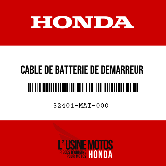 image de 32401-MAT-000 CABLE DE BATTERIE DE DEMARREUR