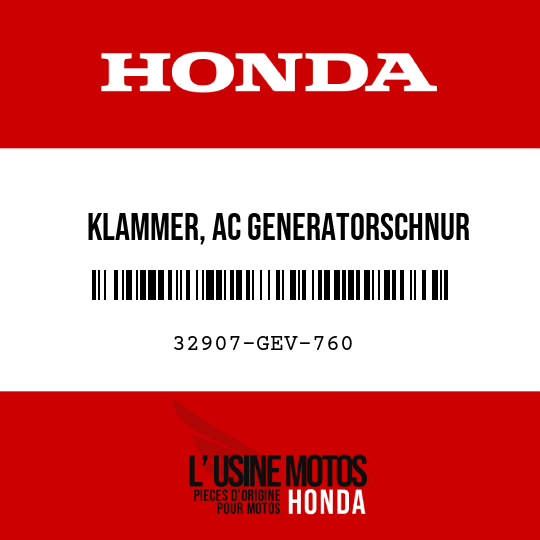 image de 32907-GEV-760 KLAMMER, AC GENERATORSCHNUR
