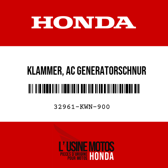 image de 32961-KWN-900 KLAMMER, AC GENERATORSCHNUR