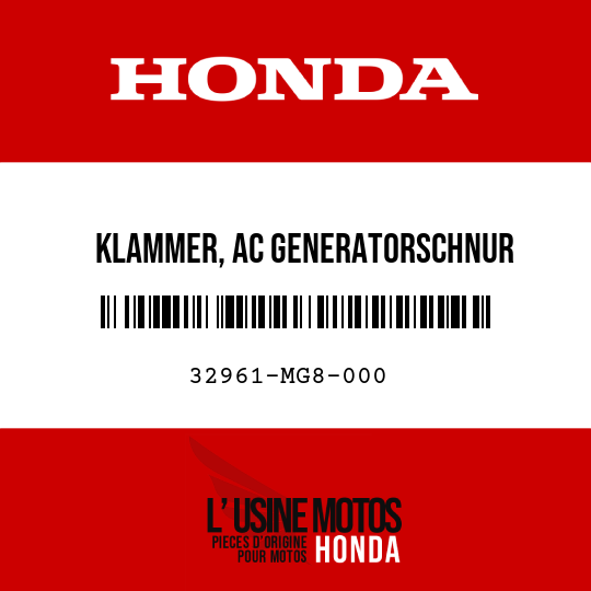 image de 32961-MG8-000 KLAMMER, AC GENERATORSCHNUR