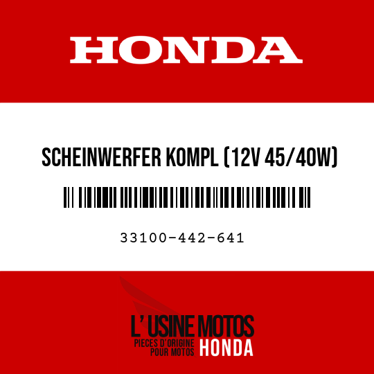 image de 33100-442-641 SCHEINWERFER KOMPL (12V 45/40W)