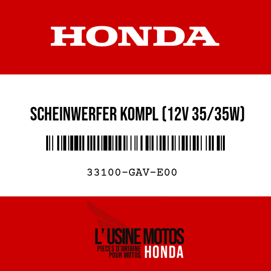 image de 33100-GAV-E00 SCHEINWERFER KOMPL (12V 35/35W)