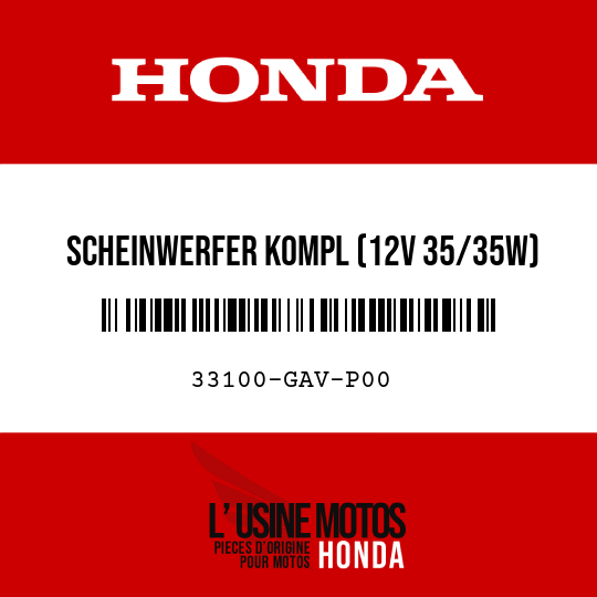 image de 33100-GAV-P00 SCHEINWERFER KOMPL (12V 35/35W)