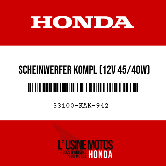 image de 33100-KAK-942 SCHEINWERFER KOMPL (12V 45/40W)