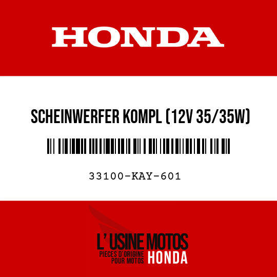 image de 33100-KAY-601 SCHEINWERFER KOMPL (12V 35/35W)