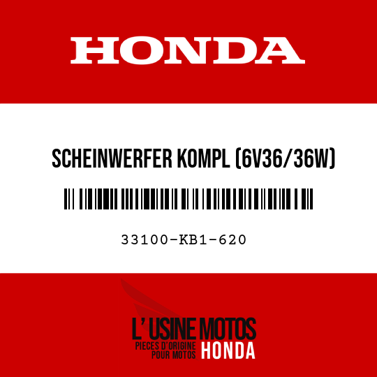 image de 33100-KB1-620 SCHEINWERFER KOMPL (6V36/36W) (STANLEY)