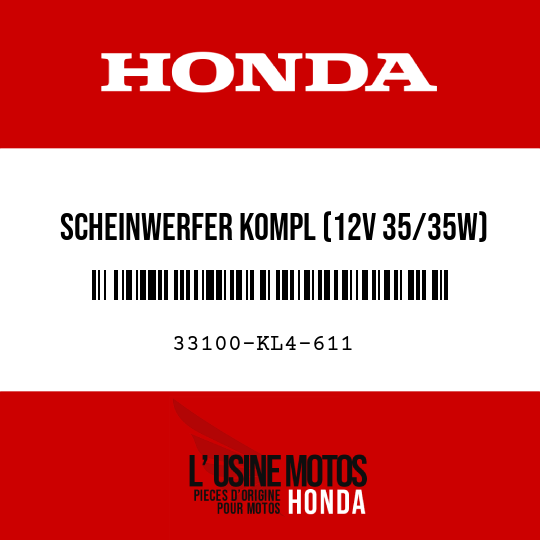 image de 33100-KL4-611 SCHEINWERFER KOMPL (12V 35/35W)