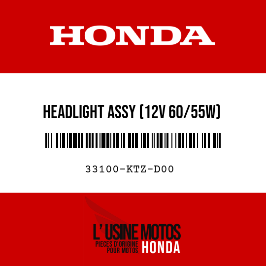 image de 33100-KTZ-D00 HEADLIGHT ASSY (12V 60/55W)