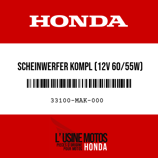 image de 33100-MAK-000 SCHEINWERFER KOMPL (12V 60/55W)