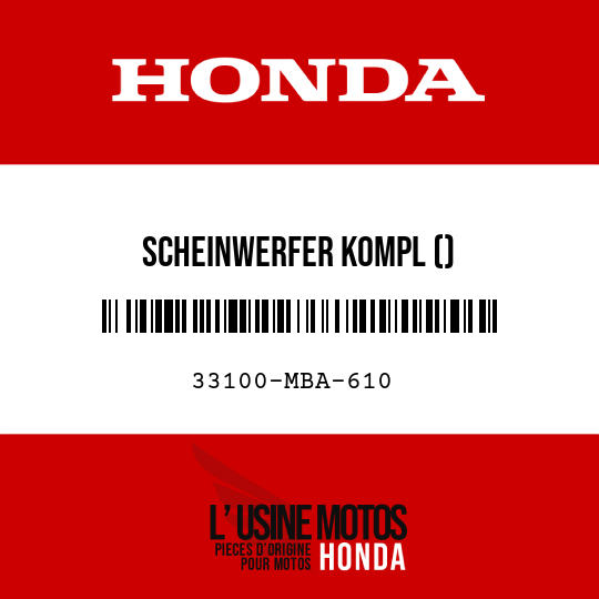 image de 33100-MBA-610 SCHEINWERFER KOMPL ()
