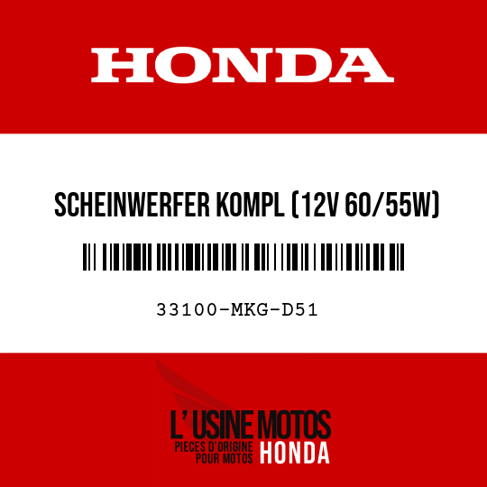 image de 33100-MKG-D51 SCHEINWERFER KOMPL (12V 60/55W) (STANLEY)
