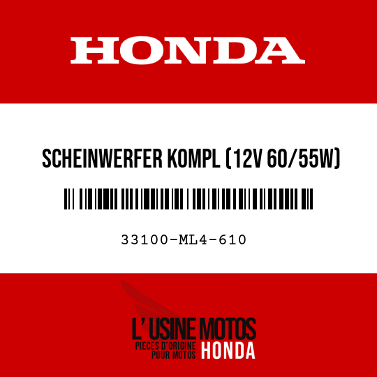 image de 33100-ML4-610 SCHEINWERFER KOMPL (12V 60/55W)