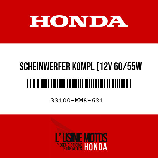 image de 33100-MM8-621 SCHEINWERFER KOMPL (12V 60/55W STANLEY)