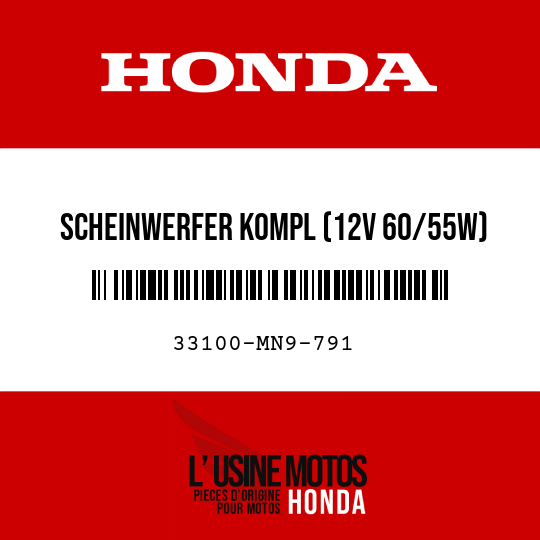 image de 33100-MN9-791 SCHEINWERFER KOMPL (12V 60/55W)