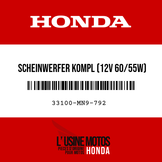 image de 33100-MN9-792 SCHEINWERFER KOMPL (12V 60/55W)