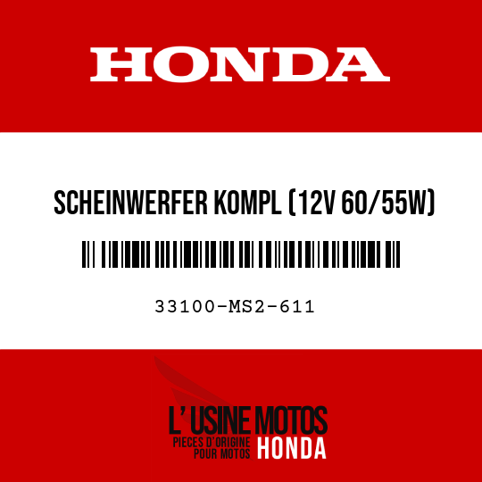 image de 33100-MS2-611 SCHEINWERFER KOMPL (12V 60/55W)