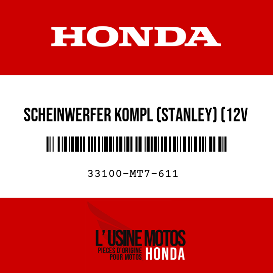 image de 33100-MT7-611 SCHEINWERFER KOMPL (STANLEY) (12V 60/55W)