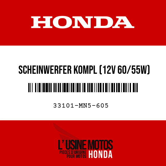 image de 33101-MN5-605 SCHEINWERFER KOMPL (12V 60/55W)