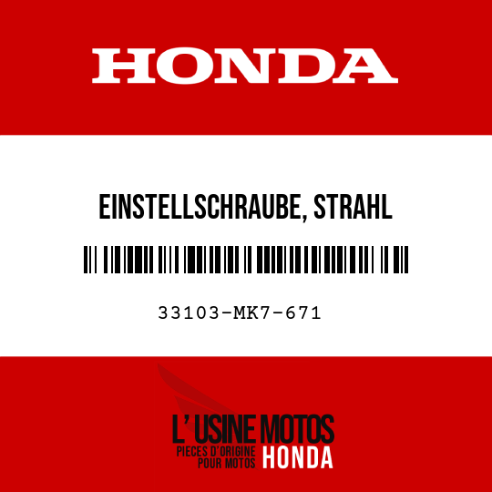 image de 33103-MK7-671 EINSTELLSCHRAUBE, STRAHL