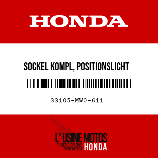 image de 33105-MW0-611 SOCKEL KOMPL, POSITIONSLICHT