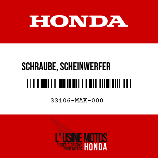 image de 33106-MAK-000 SCHRAUBE, SCHEINWERFER        EINSTELLUNG