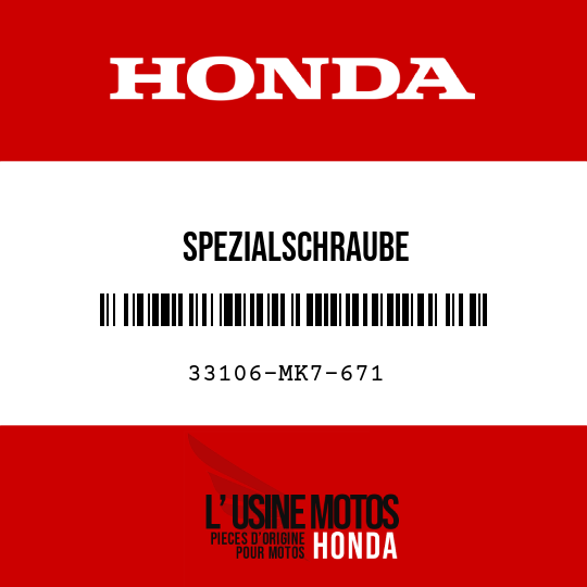 image de 33106-MK7-671 SPEZIALSCHRAUBE