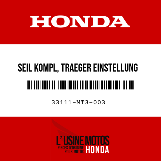 image de 33111-MT3-003 SEIL KOMPL, TRAEGER EINSTELLUNG