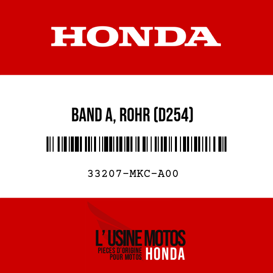 image de 33207-MKC-A00 BAND A, ROHR (D254)