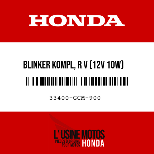 image de 33400-GCM-900 BLINKER KOMPL, R V (12V 10W)