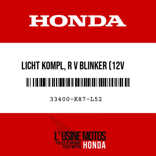 image de 33400-K87-L52 LICHT KOMPL, R V BLINKER (12V 21/5W)
