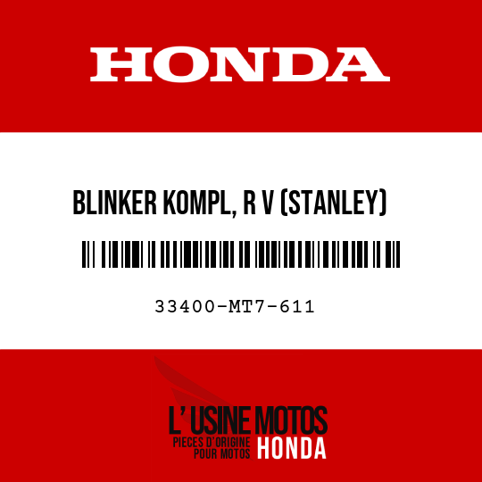 image de 33400-MT7-611 BLINKER KOMPL, R V (STANLEY)