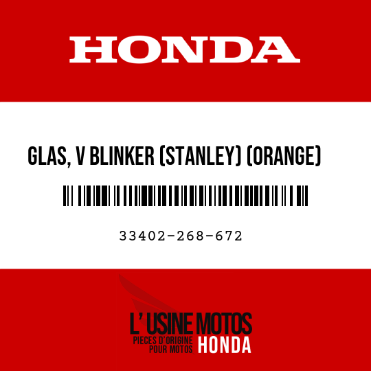 image de 33402-268-672 GLAS, V BLINKER (STANLEY) (ORANGE)