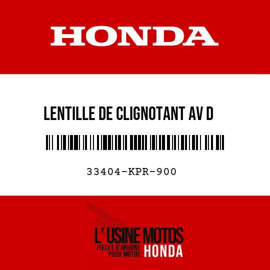 image de 33404-KPR-900 LENTILLE DE CLIGNOTANT AV D