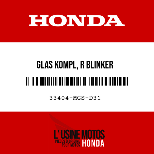 image de 33404-MGS-D31 GLAS KOMPL, R BLINKER
