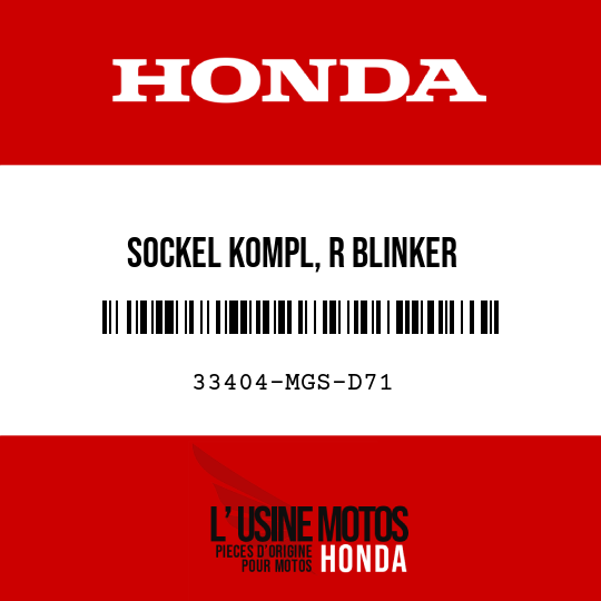 image de 33404-MGS-D71 SOCKEL KOMPL, R BLINKER