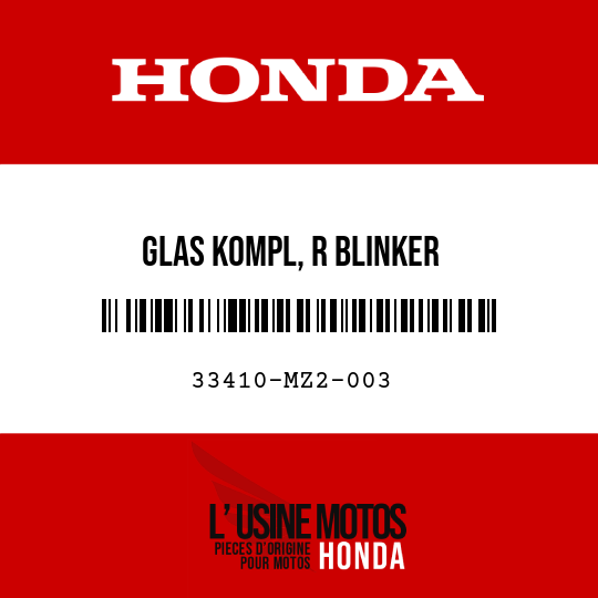 image de 33410-MZ2-003 GLAS KOMPL, R BLINKER
