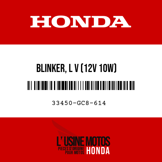 image de 33450-GC8-614 BLINKER, L V (12V 10W)