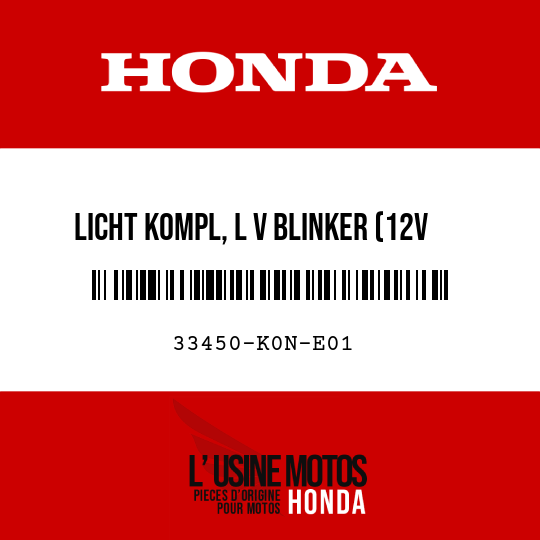 image de 33450-K0N-E01 LICHT KOMPL, L V BLINKER (12V 21/5W) (FIEM)