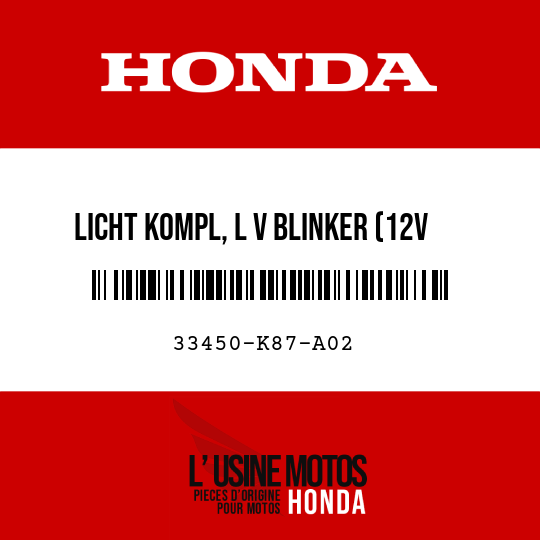 image de 33450-K87-A02 LICHT KOMPL, L V BLINKER (12V 21/5W)
