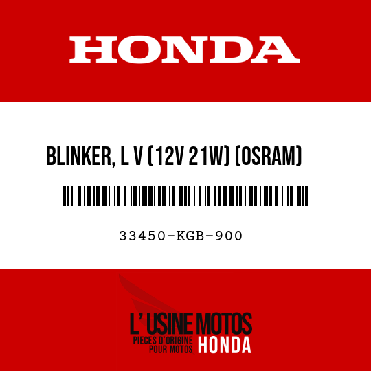 image de 33450-KGB-900 BLINKER, L V (12V 21W) (OSRAM)