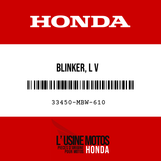 image de 33450-MBW-610 BLINKER, L V